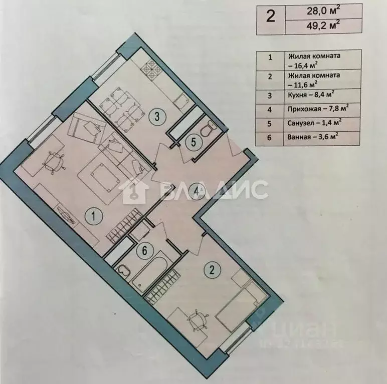 2-к кв. Московская область, Химки Клязьма кв-л, проезд Набережный, 1к1 ... - Фото 2