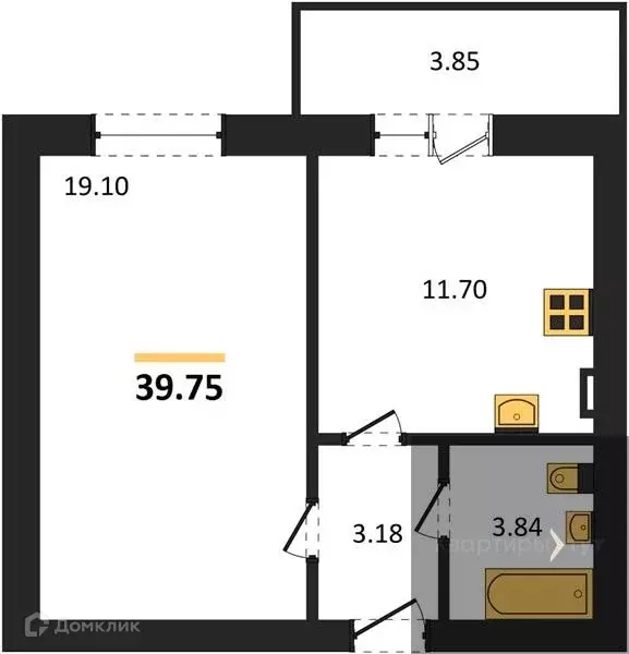 Продаётся 1-к квартира, 39.75 м - Фото 0