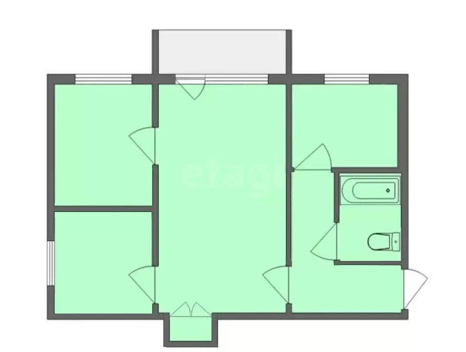 2-комнатная квартира: Иркутск, улица Розы Люксембург, 331 (48.9 м) - Фото 1
