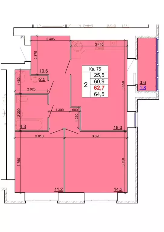 2-к кв. Костромская область, Кострома Кинешемское ш., 88 (62.7 м) - Фото 0