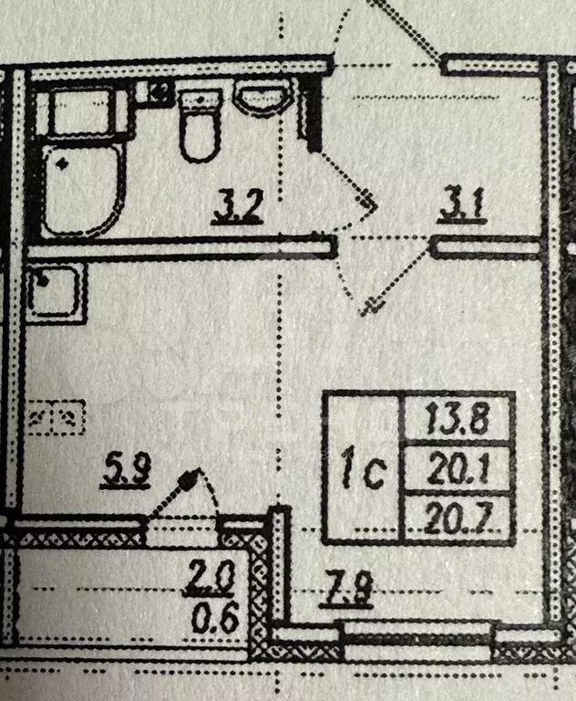 Квартира-студия, 20,8 м, 19/25 эт. - Фото 0