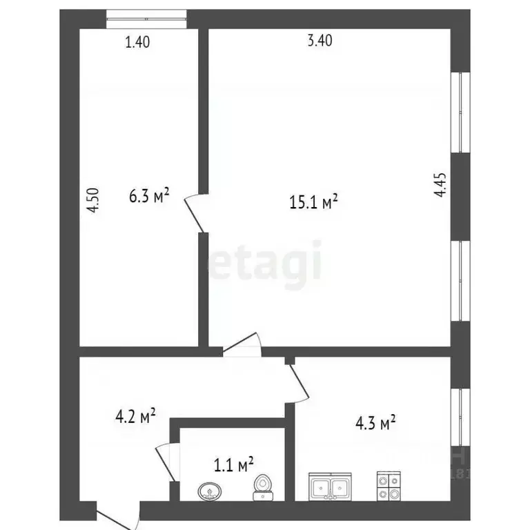 2-к кв. Ростовская область, Ростов-на-Дону Старочеркасский пер., 9 ... - Фото 1