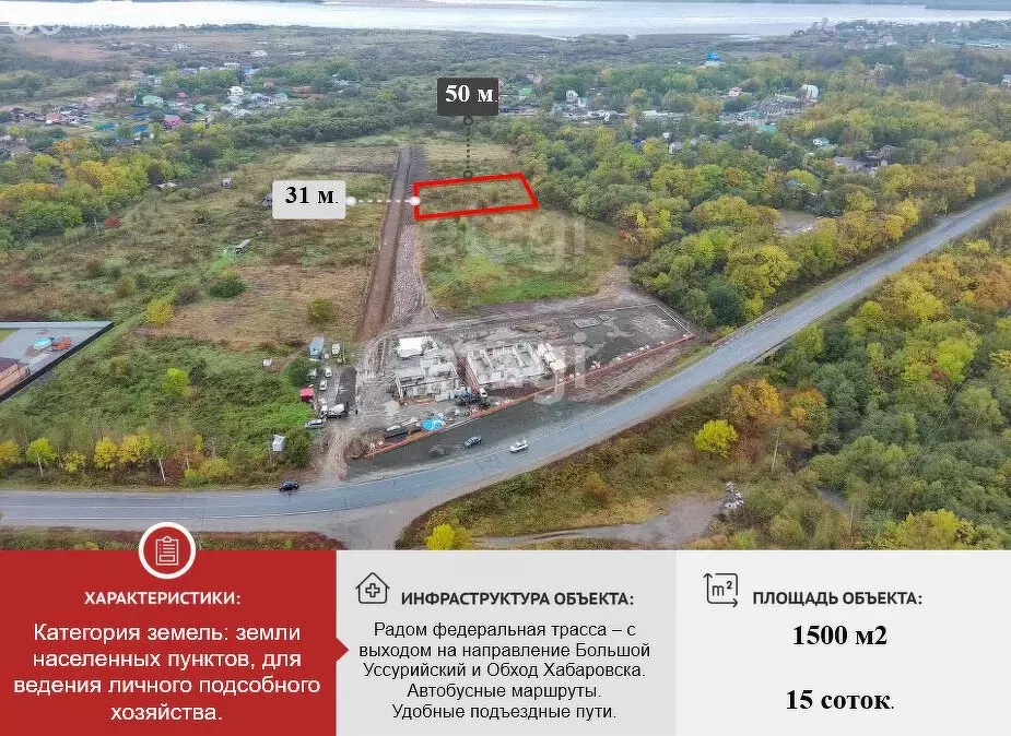 Участок в Хабаровск, Дачная улица (15 м) - Фото 1