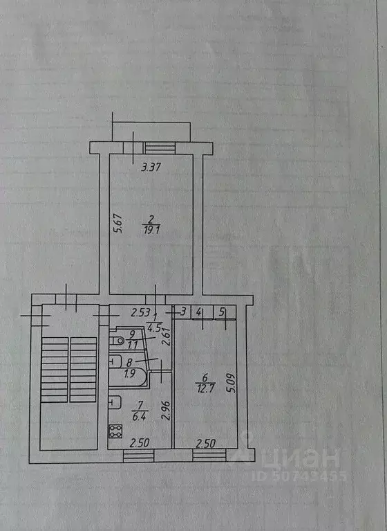2-к кв. Новгородская область, Боровичи ул. Анатолия Кокорина, 60 (46.3 ... - Фото 2