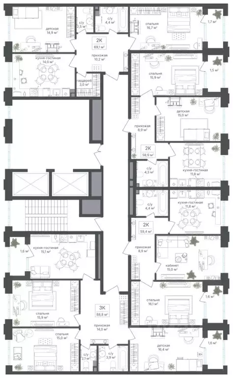 2-к кв. Москва Михалковская ул., 48к1 (58.0 м) - Фото 1