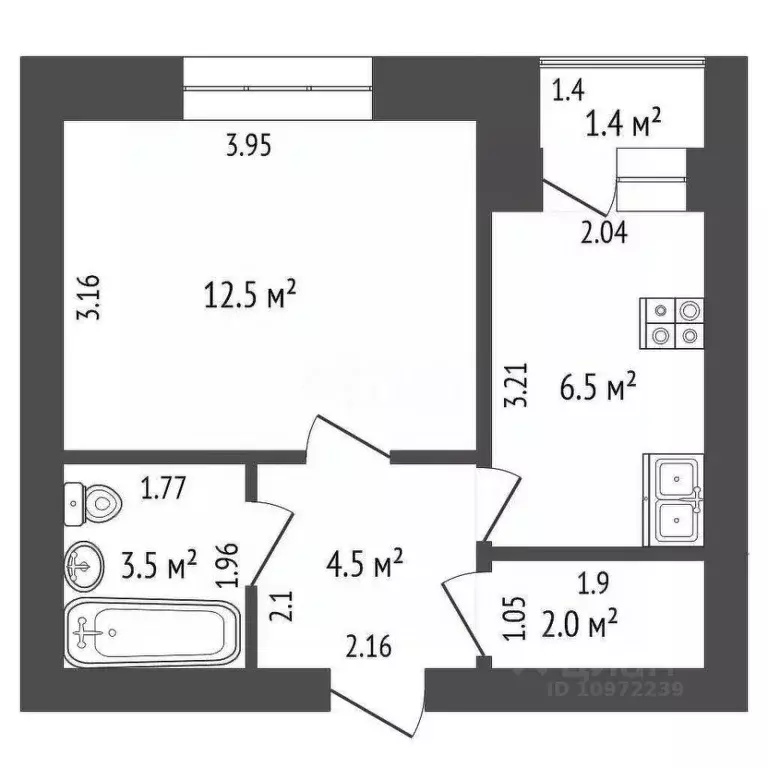 1-к кв. Башкортостан, Стерлитамак Михайловский мкр, ул. Сазонова, 26 ... - Фото 1