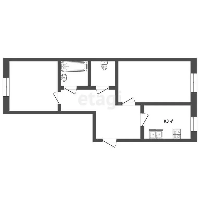 2-комнатная квартира: Выкса, улица Белякова, 5 (49.7 м) - Фото 0
