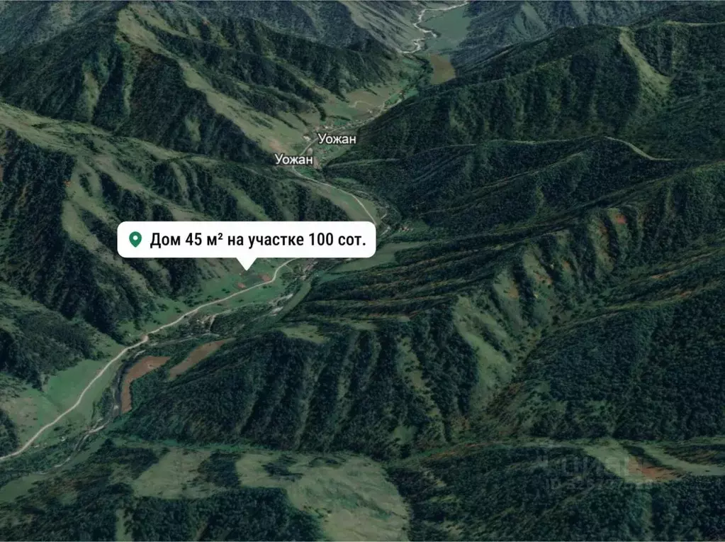 Участок в Алтай, Чемальский район, с. Уожан Заречная ул. (100.0 сот.) - Фото 1