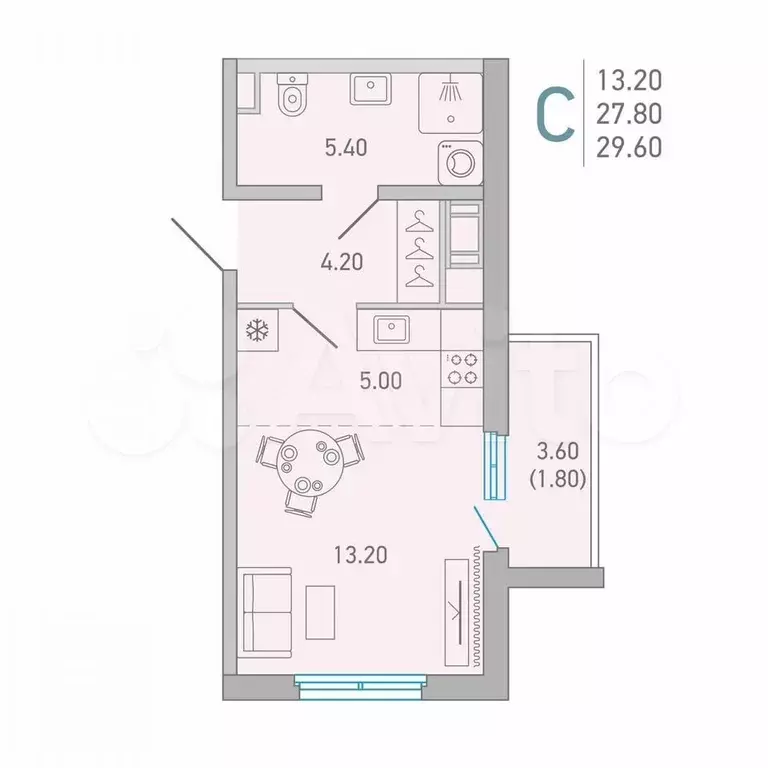 Квартира-студия, 29,6 м, 11/16 эт. - Фото 0