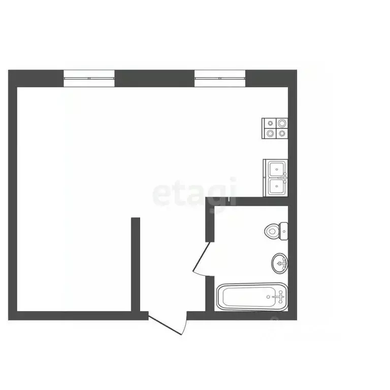 Студия Забайкальский край, Чита Северный мкр, 49 (33.0 м) - Фото 2