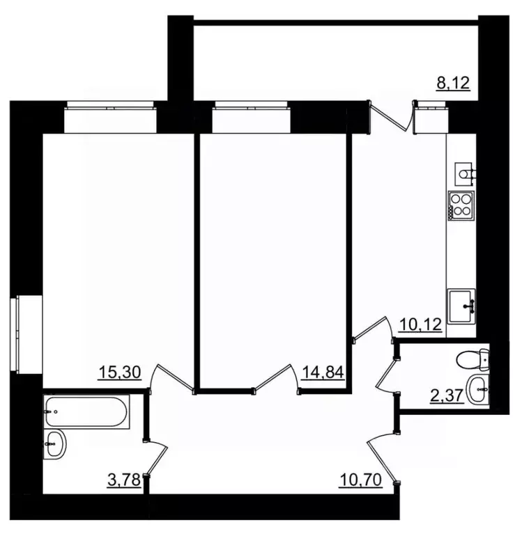 2-к кв. Костромская область, Кострома Малышково мкр,  (61.17 м) - Фото 0