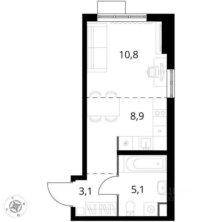 Студия Московская область, Химки Клязьма-Старбеево мкр, Международный ... - Фото 2