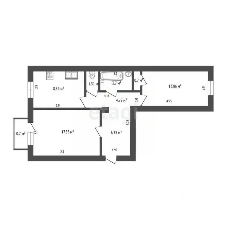 2-к кв. Мордовия, Саранск Советская ул., 31 (56.6 м) - Фото 1