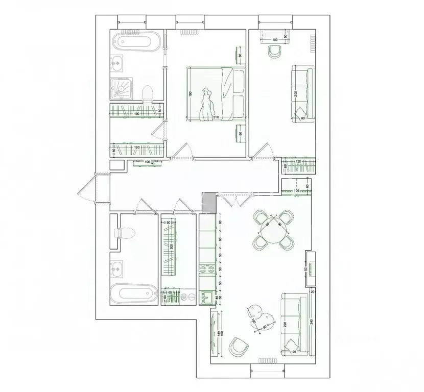 3-к кв. Москва наб. Тараса Шевченко, 5 (72.0 м) - Фото 1