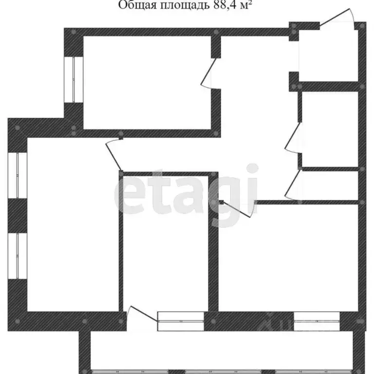 3-к кв. Вологодская область, Вологда ул. Щетинина, 6 (85.0 м) - Фото 1