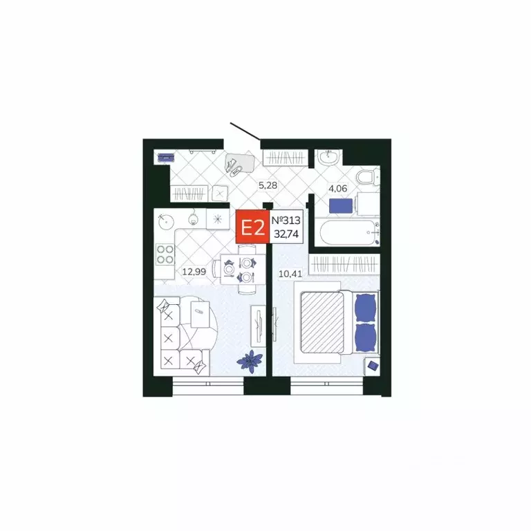 1-к кв. Тульская область, Тула Мясново мкр, Желания жилой комплекс ... - Фото 1