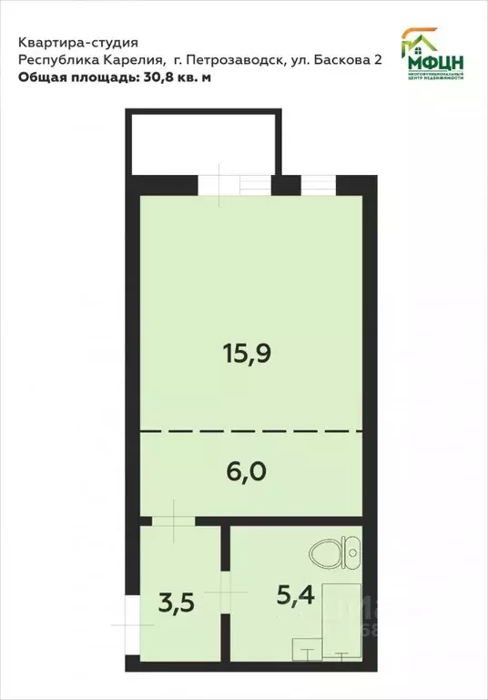 Студия Карелия, Петрозаводск проезд Владимира Баскова, 2 (34.0 м) - Фото 1