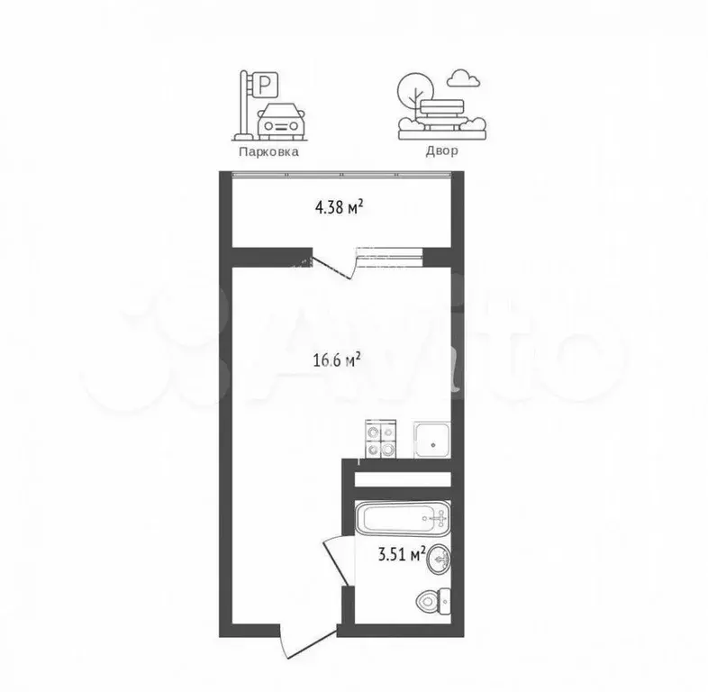 Квартира-студия, 20 м, 19/20 эт. - Фото 0