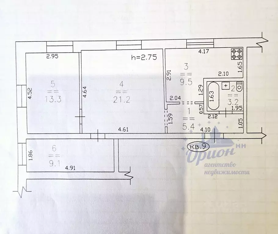 3-к кв. Нижегородская область, Бор ул. Вали Котика, 18 (63.0 м) - Фото 1