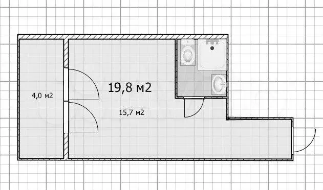 Доля в квартира-студии, 20 м, 1/9 эт. - Фото 1