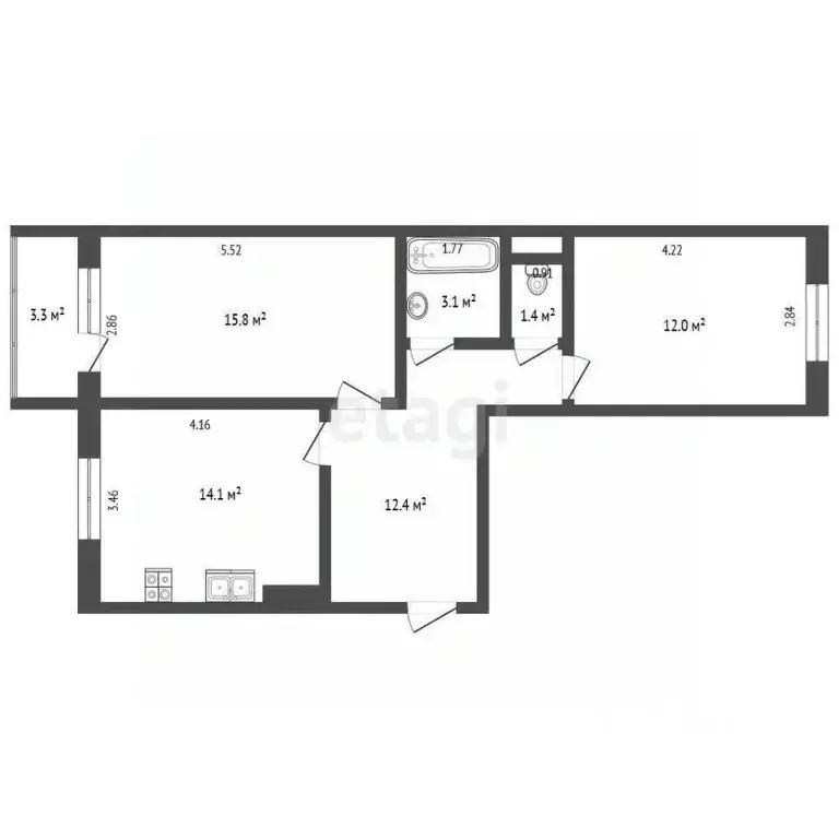 2-к кв. Мордовия, Саранск ул. Тани Бибиной, 1/7 (58.8 м) - Фото 1