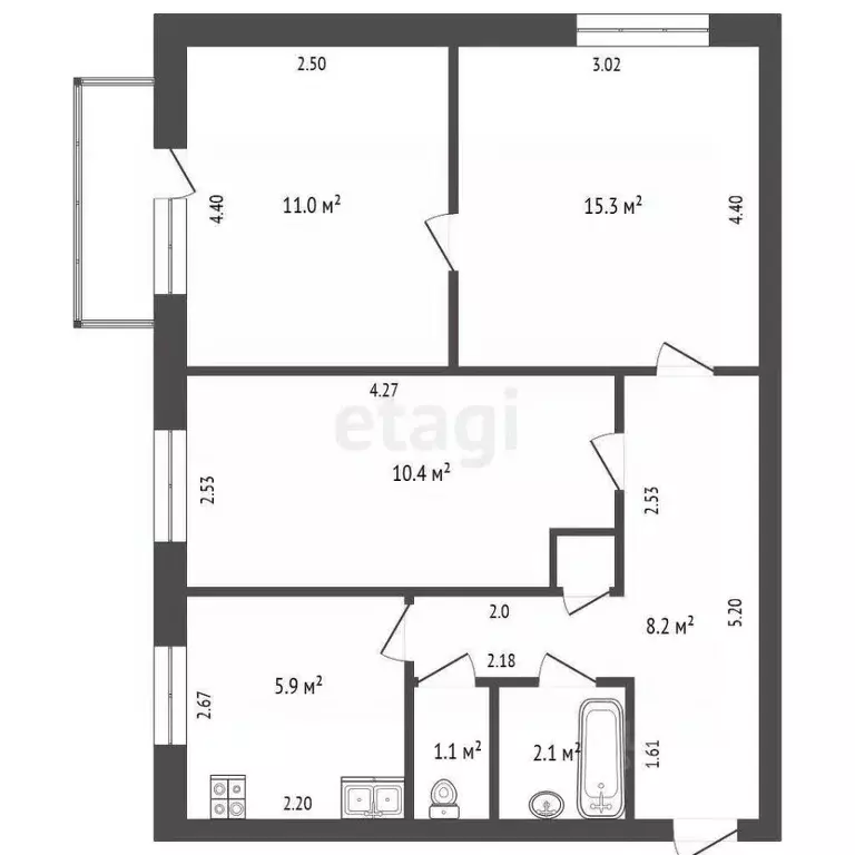 3-к кв. Свердловская область, Тавда ул. Фанерщиков, 2 (52.3 м) - Фото 2