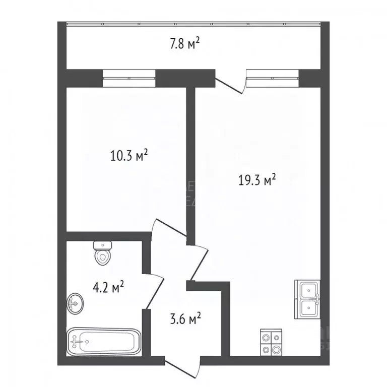 1-к кв. Тюменская область, Тюмень ул. Сергея Свиридова, 5 (37.4 м) - Фото 1
