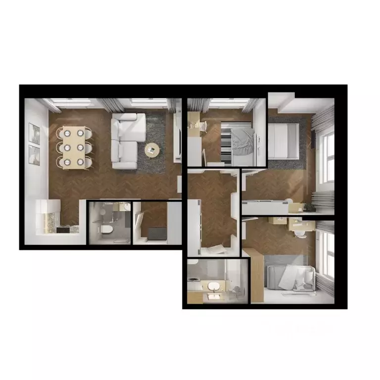 3-к кв. Приморский край, Владивосток Босфорский Парк жилой комплекс, 5 ... - Фото 2