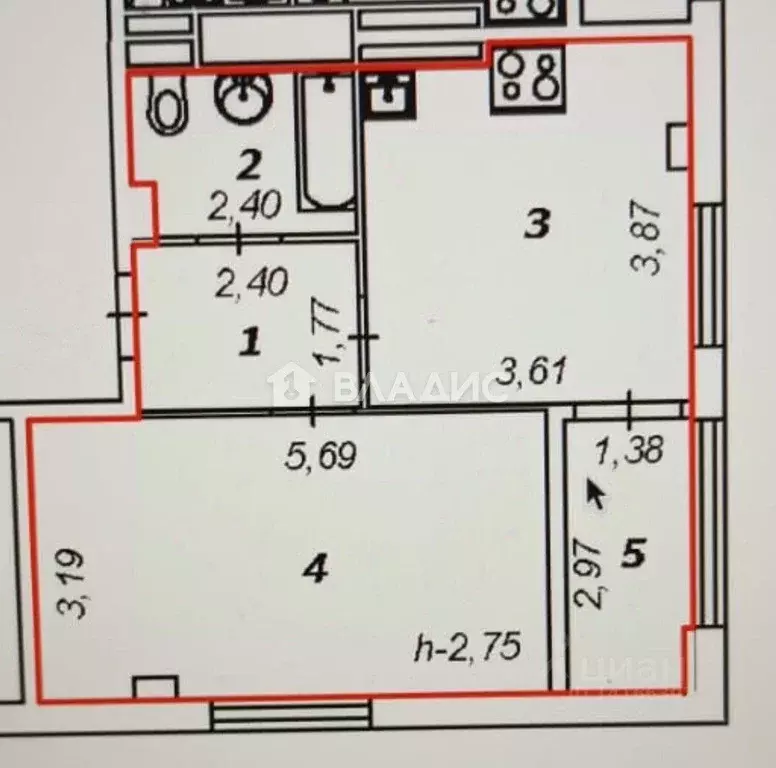 1-к кв. Белгородская область, Белгород Кирпичная ул., 65с2 (43.7 м) - Фото 2