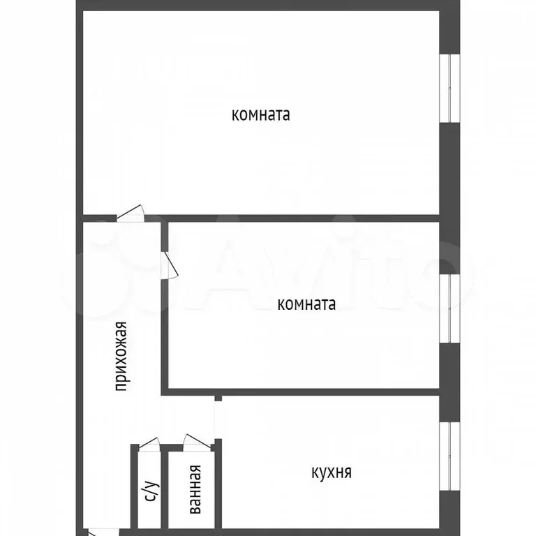 2-к. квартира, 48,4 м, 2/5 эт. - Фото 0