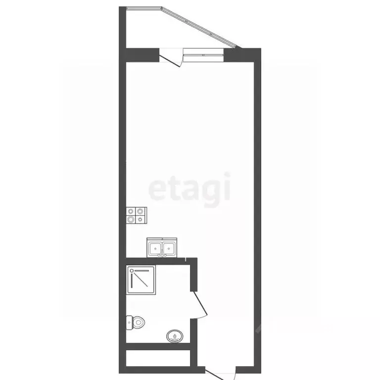 Студия Московская область, Одинцово ул. Чистяковой, 8к2 (37.0 м) - Фото 2
