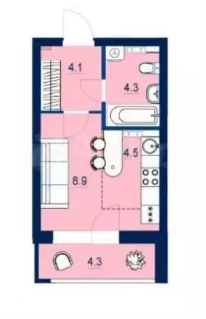 Студия Свердловская область, Екатеринбург ул. Пехотинцев, 2Ак1 (24.0 ... - Фото 1