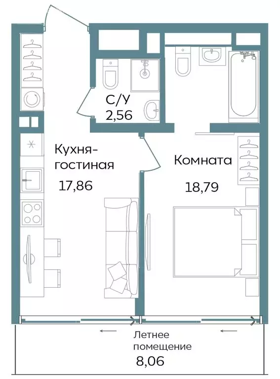 1-комнатная квартира: Республика Крым, Саки, курортный кластер Темпо ... - Фото 0