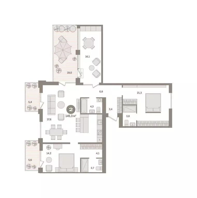 2-комнатная квартира: Новосибирский район, рабочий посёлок Краснообск, ... - Фото 2