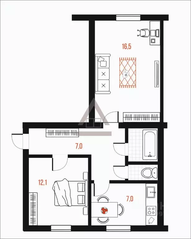 2-к кв. Челябинская область, Коркино ул. Цвиллинга, 22Б (45.7 м) - Фото 2