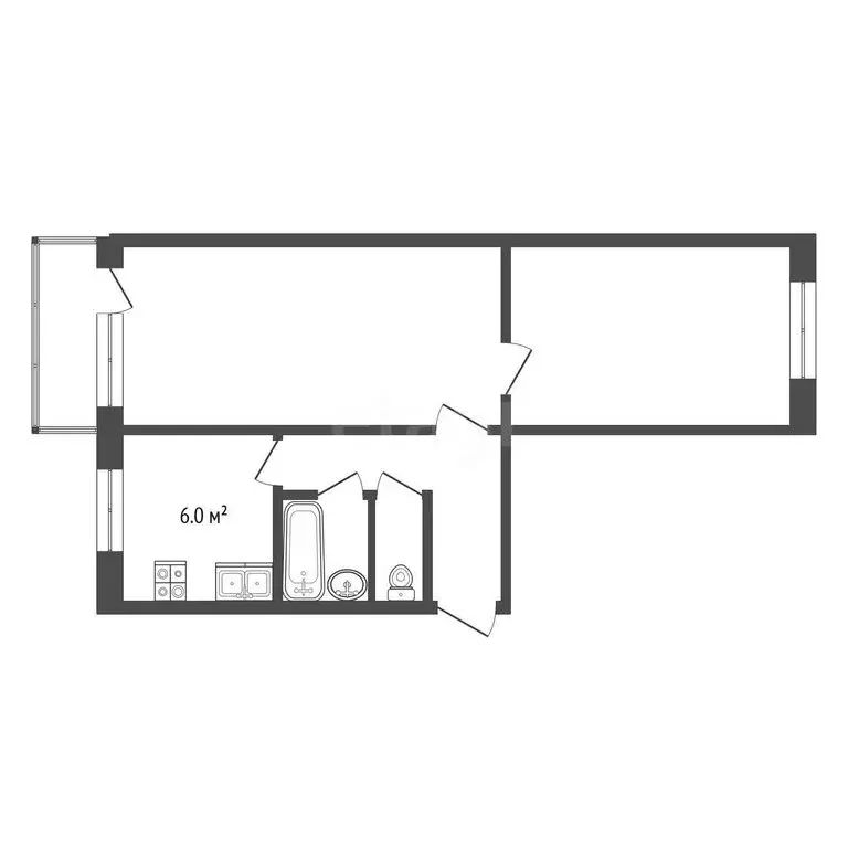 2-комнатная квартира: Миасс, улица Попова, 3 (43.4 м) - Фото 1