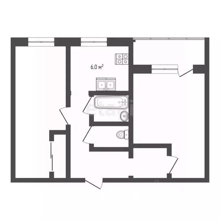 2-к кв. Тамбовская область, Мичуринск ул. Лермонтова, 14 (43.5 м) - Фото 1