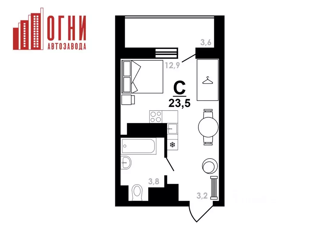 Студия Нижегородская область, Нижний Новгород Коломенская ул., 8к4 ... - Фото 1