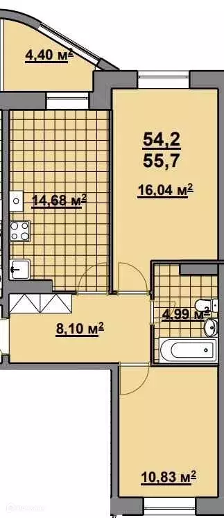Продаётся 2-к квартира, 57.8 м - Фото 0