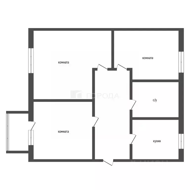 3-к кв. Кемеровская область, Прокопьевск просп. Шахтеров, 6 (75.5 м) - Фото 2