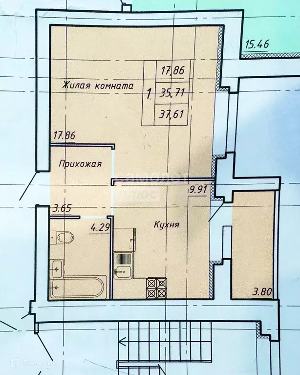 Продаётся 1-к квартира, 37.61 м - Фото 0