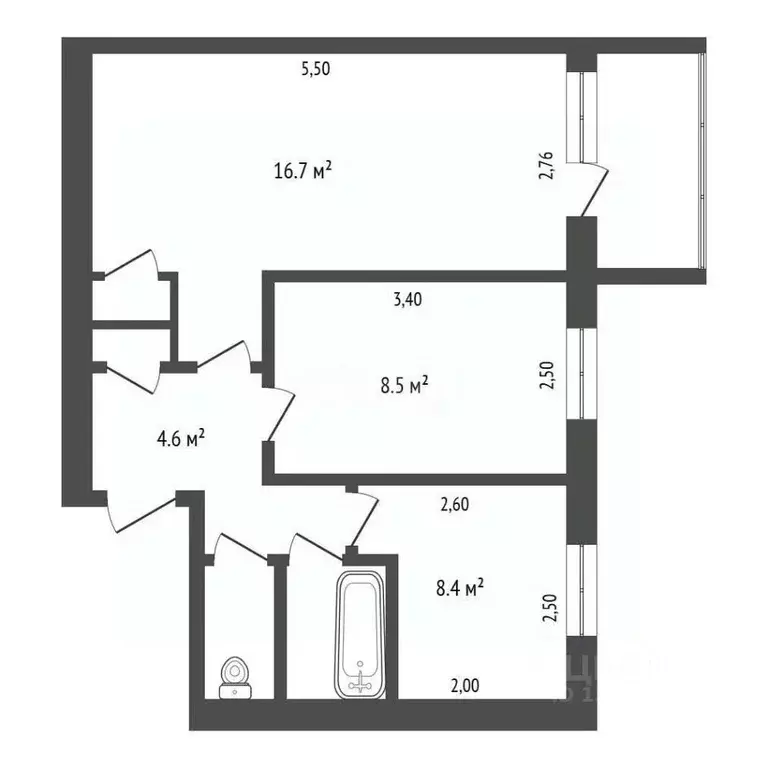 2-к кв. Амурская область, Шимановск 1-й мкр, 15 (40.0 м) - Фото 2