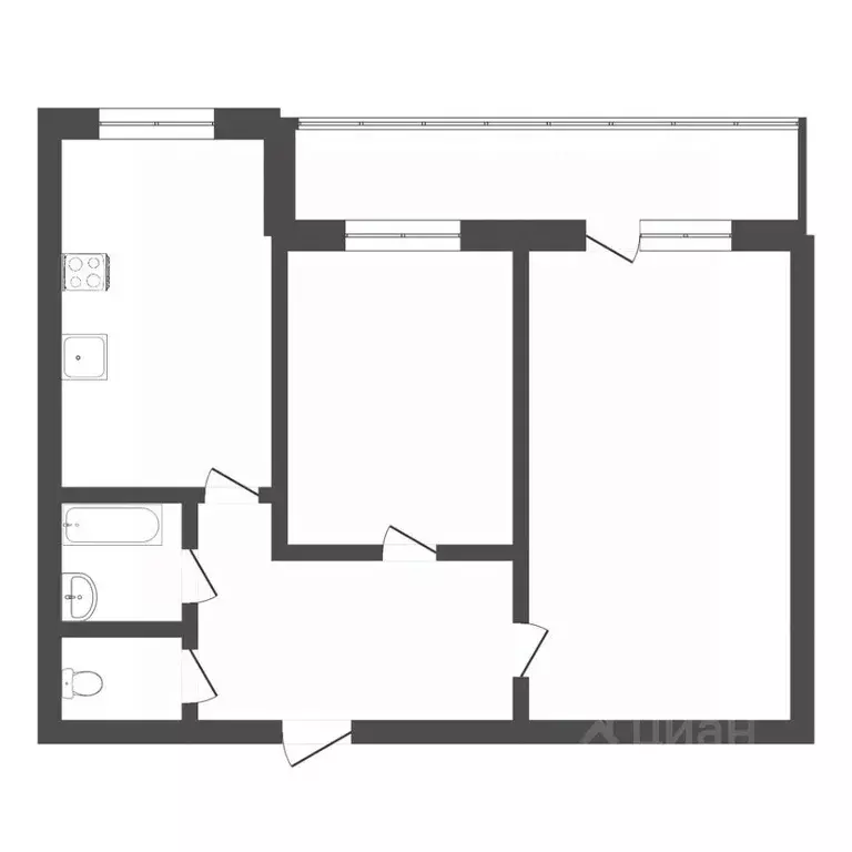 2-к кв. Тюменская область, Тюмень ул. Салтыкова-Щедрина, 59 (49.8 м) - Фото 1