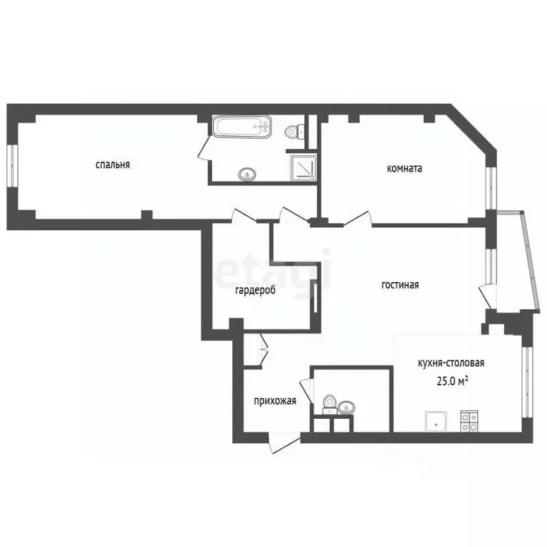 3-к кв. Челябинская область, Челябинск ул. Братьев Кашириных, 34 ... - Фото 2