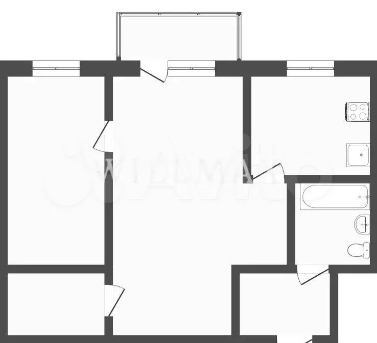 2-к. квартира, 44 м, 4/5 эт. - Фото 0