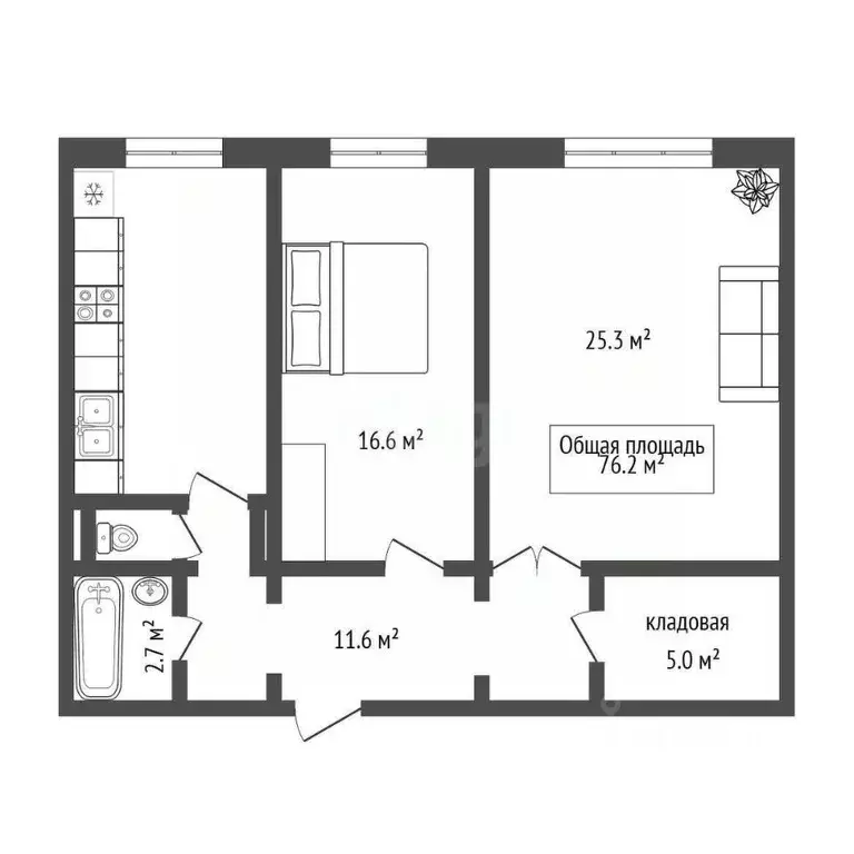 2-к кв. Новосибирская область, Новосибирск ул. Татьяны Снежиной, 49/1 ... - Фото 2