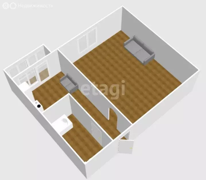 1-комнатная квартира: Холмск, Капитанская улица, 5 (35.1 м) - Фото 1