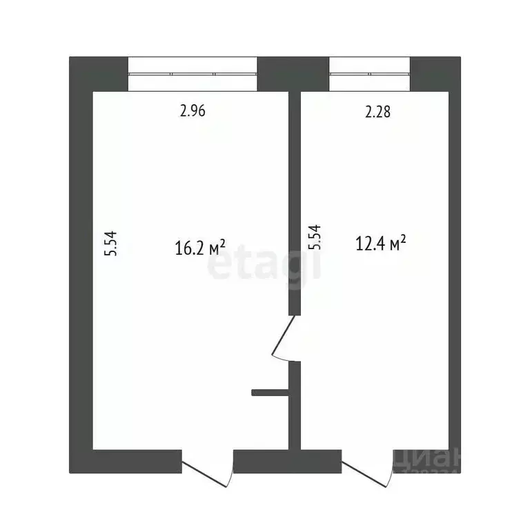 Комната Тюменская область, Тюмень Мыс мкр, ул. Ершова, 21 (30.1 м) - Фото 1