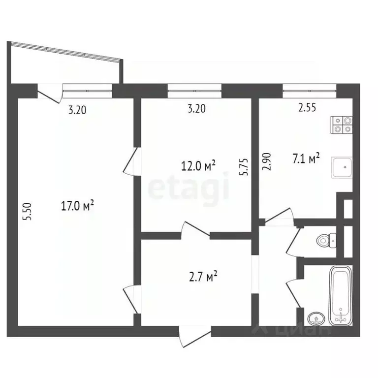 2-к кв. Крым, Симферополь ул. Воровского (50.0 м) - Фото 2