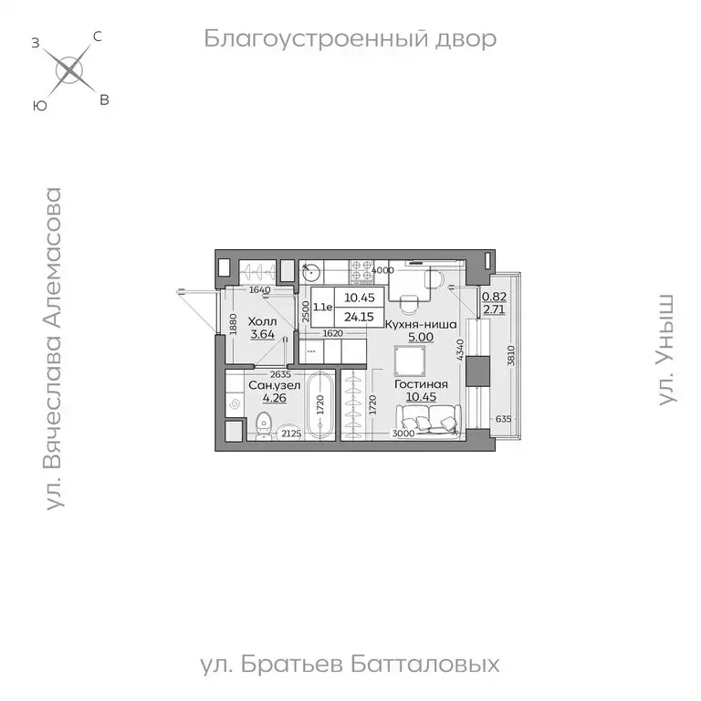 1-комнатная квартира: республика татарстан, казань, приволжский район . - Фото 0